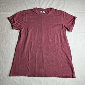 American Giant Supima Cotton T-Shirt Women L Maroon Short Sleeve Slub USA Fairy